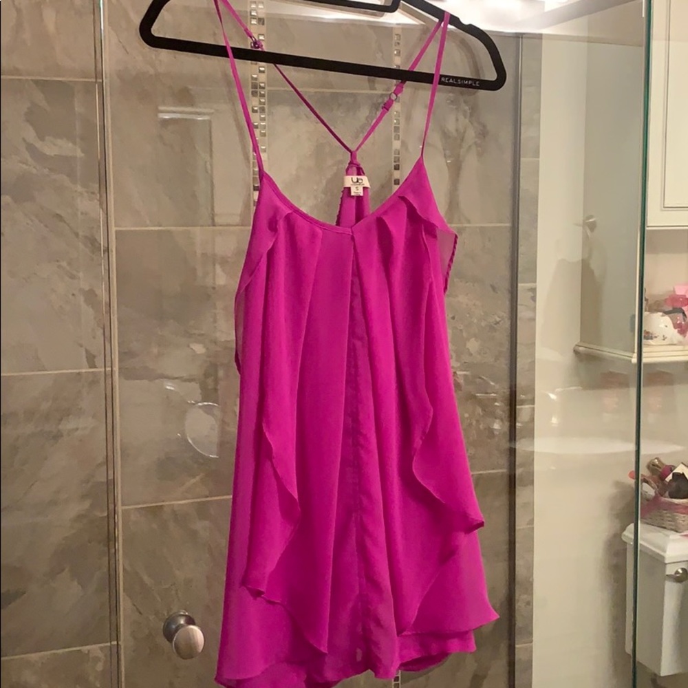 Magenta tank top with razor back